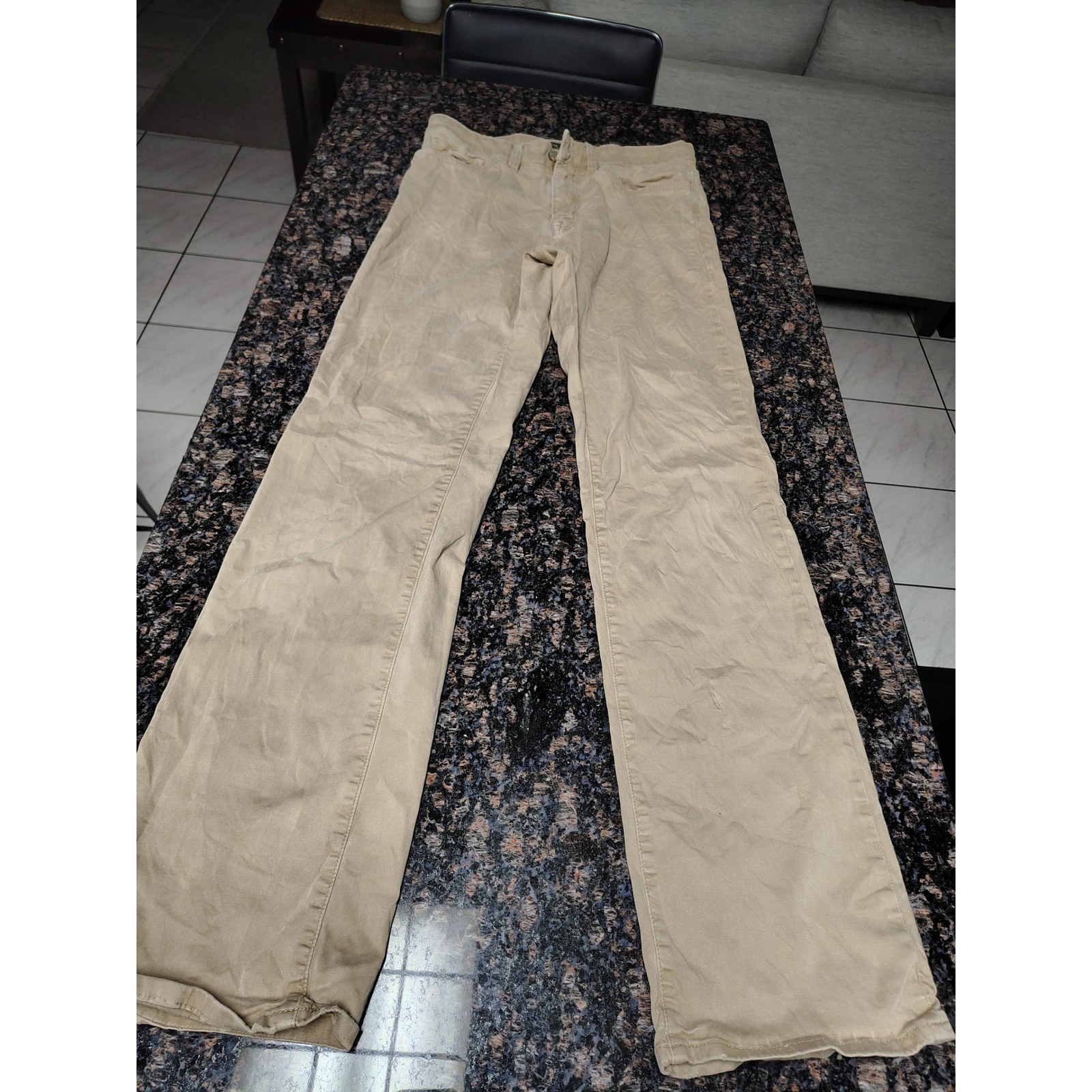 34 Heritage Charisma Khaki Tan Straight Leg Pants Mens 33x34 Trousers Chino